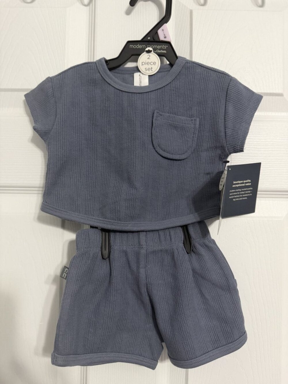 Modern Moments by Gerber 2-Piece Waffle Knit Outfit Set 0-3M